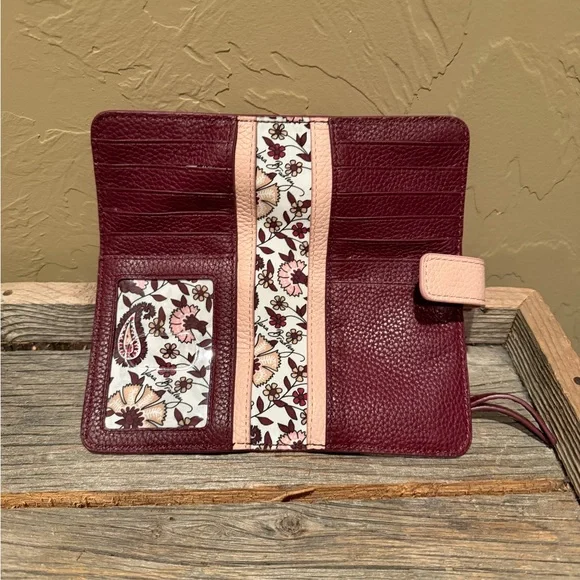 Vera Bradley Blush Pink and Burgundy Wallet Set - Picture 3 of 5